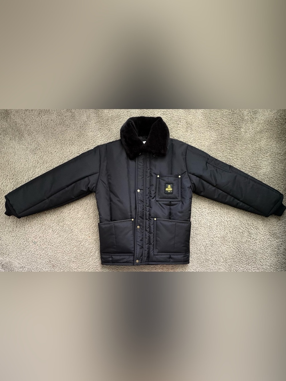 RefrigiWear 0322R Men's Black Insulated Lined Puffer Jacket w/ Pockets M